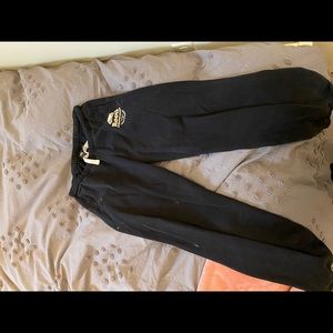 Black roots track pants